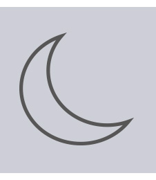 Image of the half moon icon shown on the purifier fan display when set to night-time mode.